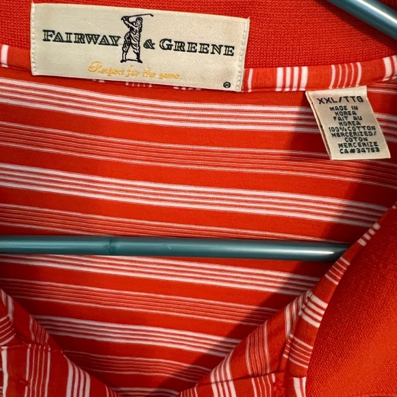 Fairway & Greene Performance Polo Red Striped XXL - Picture 3 of 3